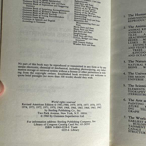 Guinness Book Of World Records~ 1982 Special Edition Hardcover - Picture 9 of 9